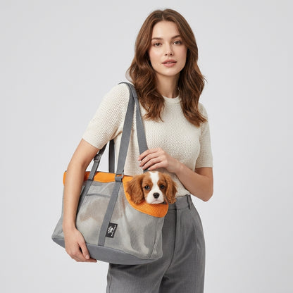 NUGGAL Breathable Mesh Pet Carrier Tote – Large Capacity Summer Travel Shoulder Bag for Cats & Dogs