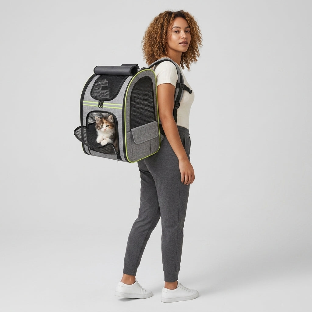 NUGGAL Expandable Pet Carrier Backpack with Breathable Mesh Tent