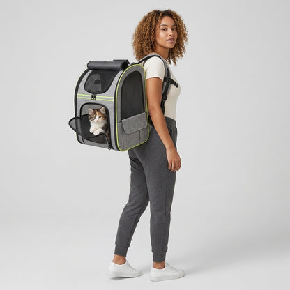 NUGGAL Expandable Pet Carrier Backpack with Breathable Mesh Tent