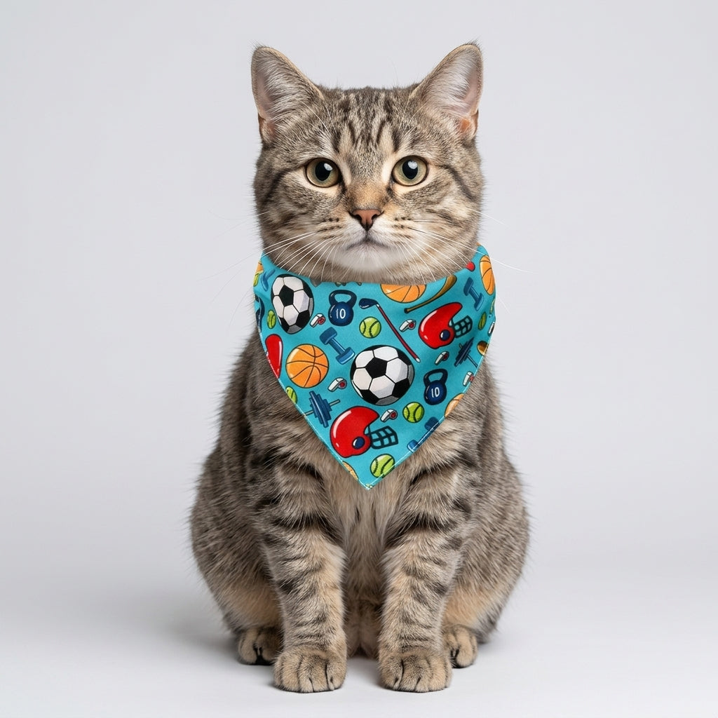Nuggal Game Day Pet Bandana – Sports Theme Scarf for Cats & Dogs