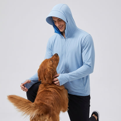 NUGGAL Pet Hair Resistant | Ultimate Men’s Lightweight UV Shield Sun Hoodie