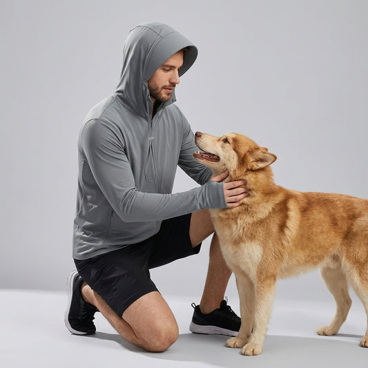 NUGGAL Pet Hair Resistant | Ultimate Men’s Lightweight UV Shield Sun Hoodie