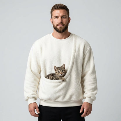 NUGGAL Unisex Oversized Fleece Pet Pouch Sweatshirt