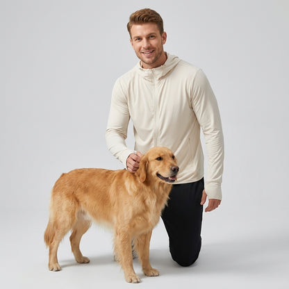 NUGGAL Pet Hair Resistant | Ultimate Men’s Lightweight UV Shield Sun Hoodie