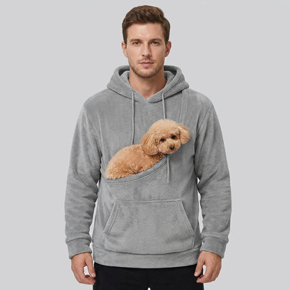NUGGAL Unisex Oversized Fleece Pet Pouch Hoodie With Pocket