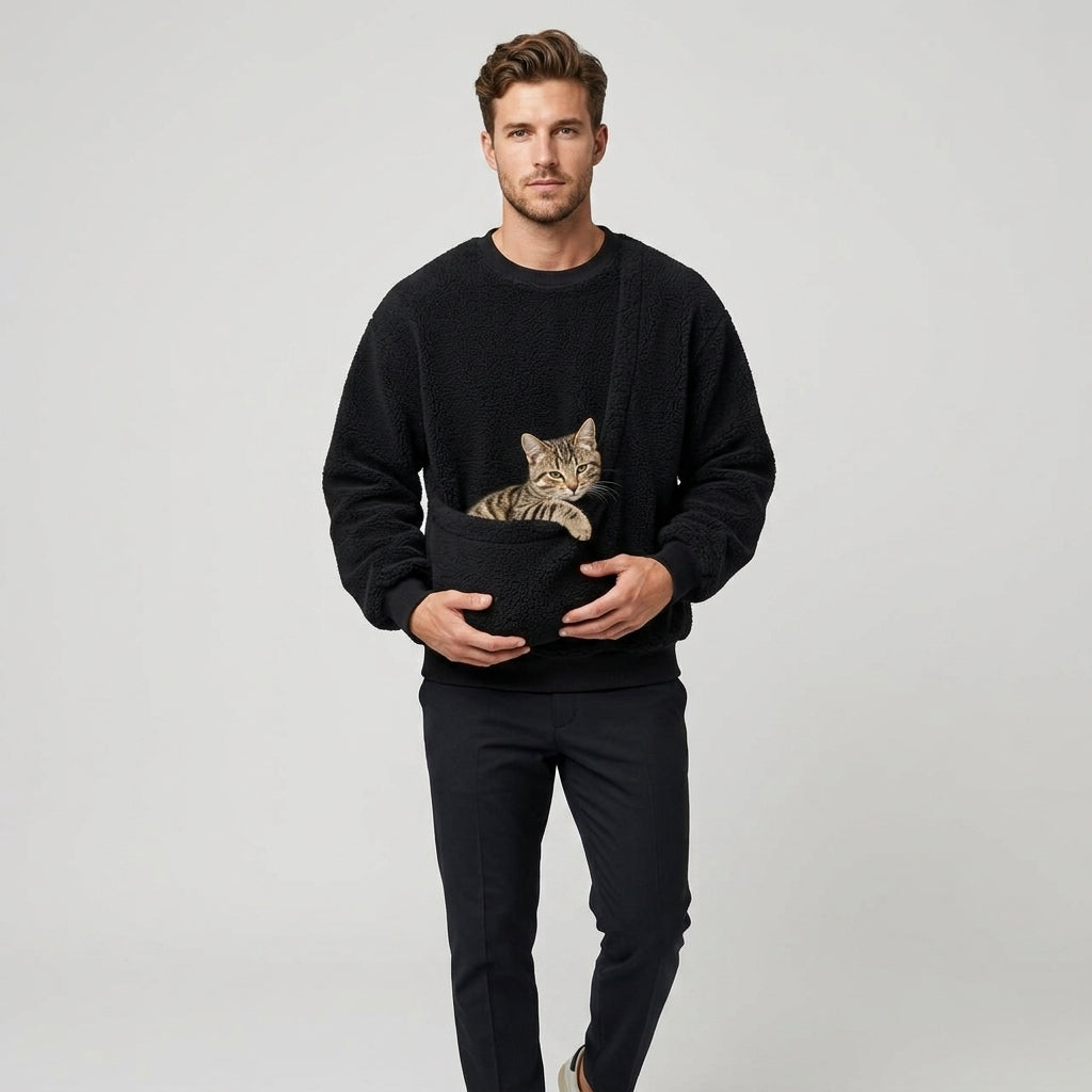 NUGGAL Unisex Oversized Fleece Pet Pouch Sweatshirt