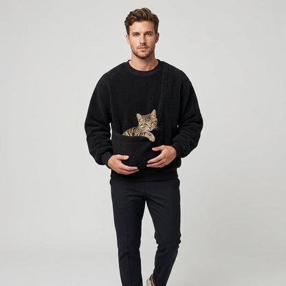 NUGGAL Unisex Oversized Fleece Pet Pouch Sweatshirt