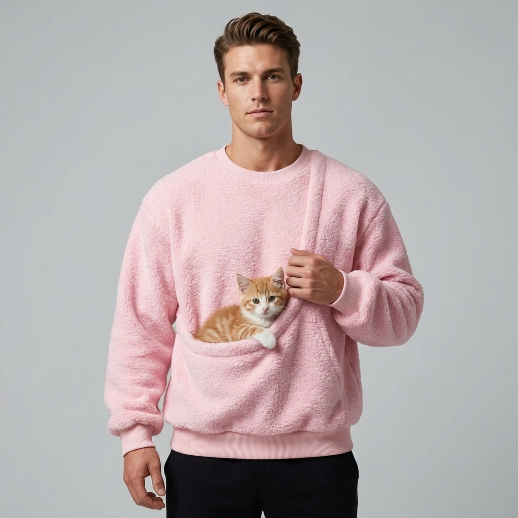 NUGGAL Unisex Oversized Fleece Pet Pouch Sweatshirt