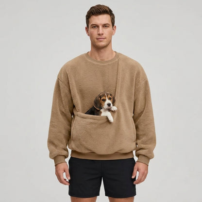 NUGGAL Unisex Oversized Fleece Pet Pouch Sweatshirt
