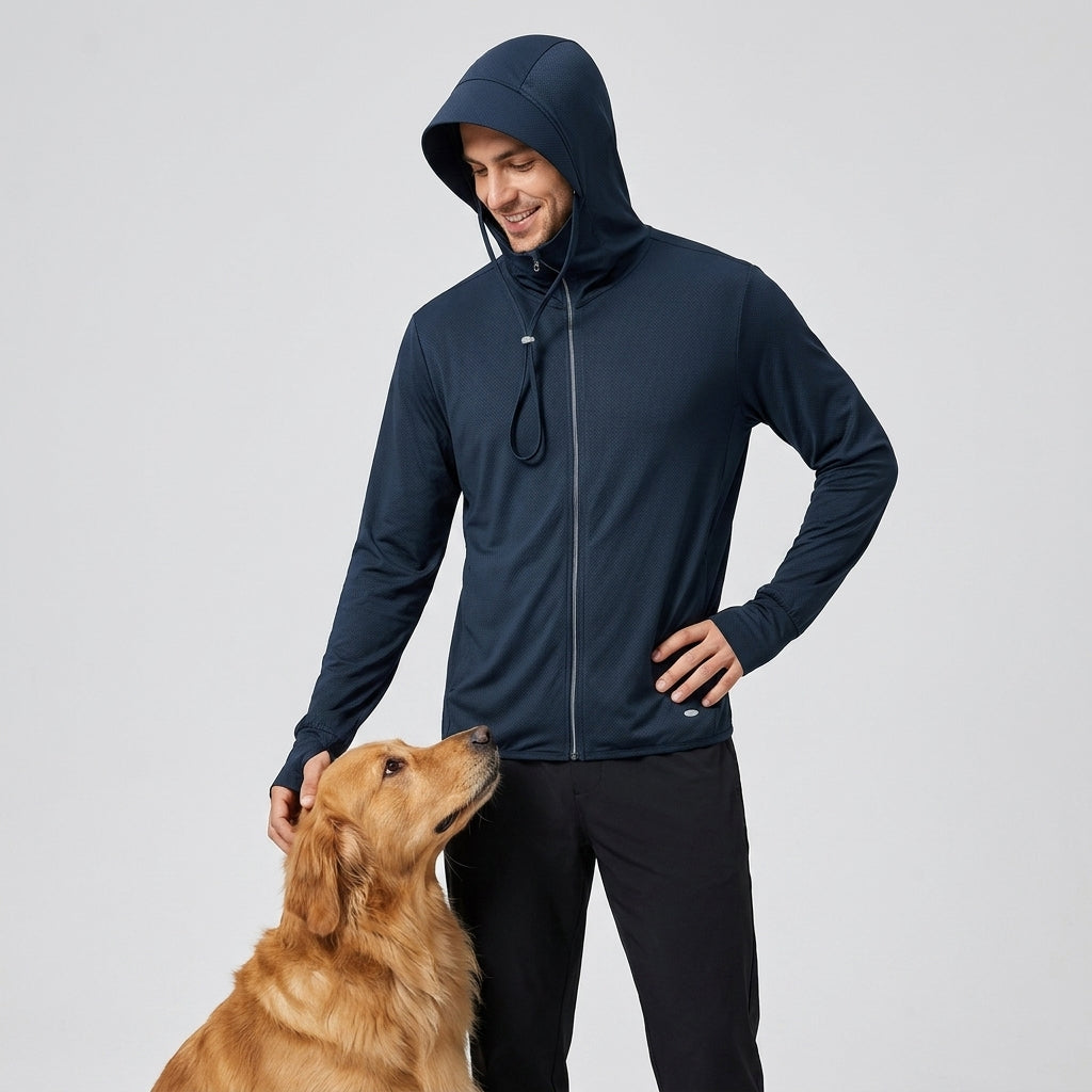 NUGGAL Pet Hair Resistant | Ultimate Men’s Lightweight UV Shield Sun Hoodie