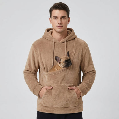 NUGGAL Unisex Oversized Fleece Pet Pouch Hoodie With Pocket