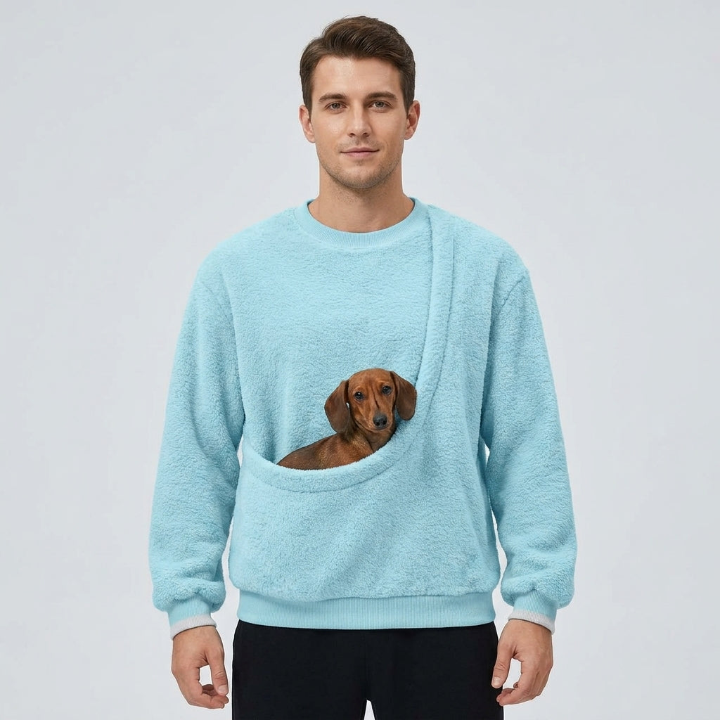 NUGGAL Unisex Oversized Fleece Pet Pouch Sweatshirt
