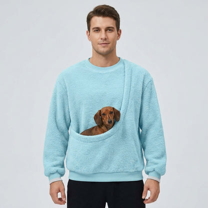 NUGGAL Unisex Oversized Fleece Pet Pouch Sweatshirt
