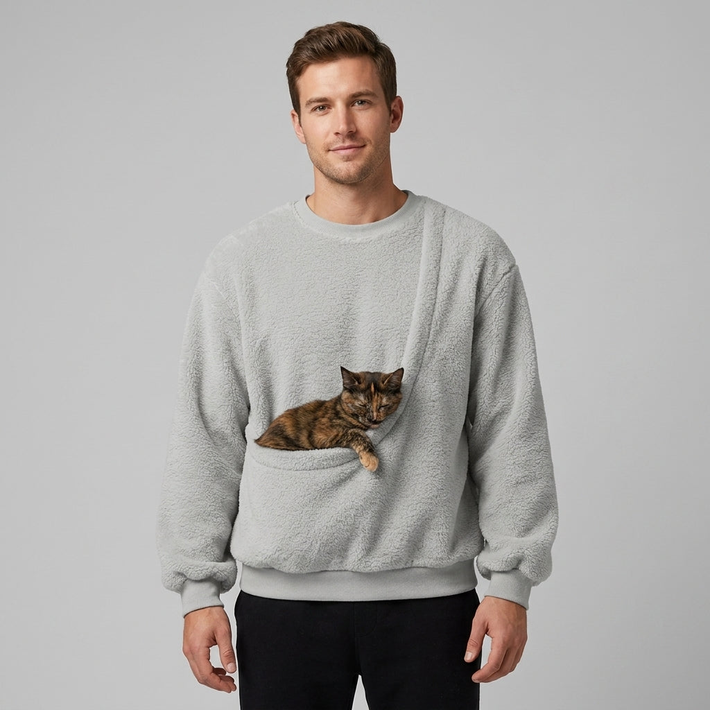 NUGGAL Unisex Oversized Fleece Pet Pouch Sweatshirt
