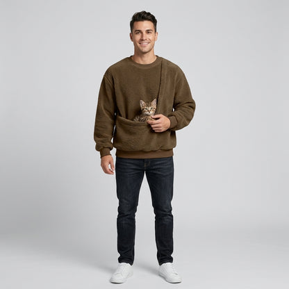 NUGGAL Unisex Oversized Fleece Pet Pouch Sweatshirt