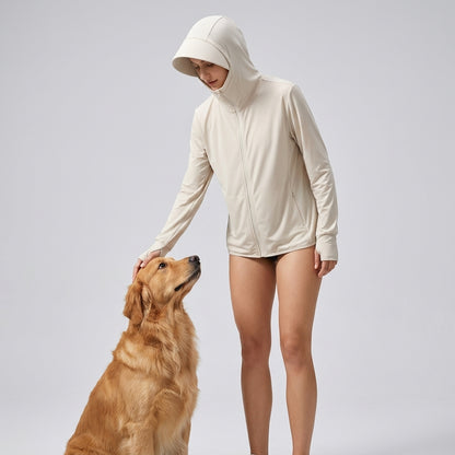 NUGGAL Pet Hair Resistant | Ultimate Women’s Lightweight UV Shield Sun Hoodie