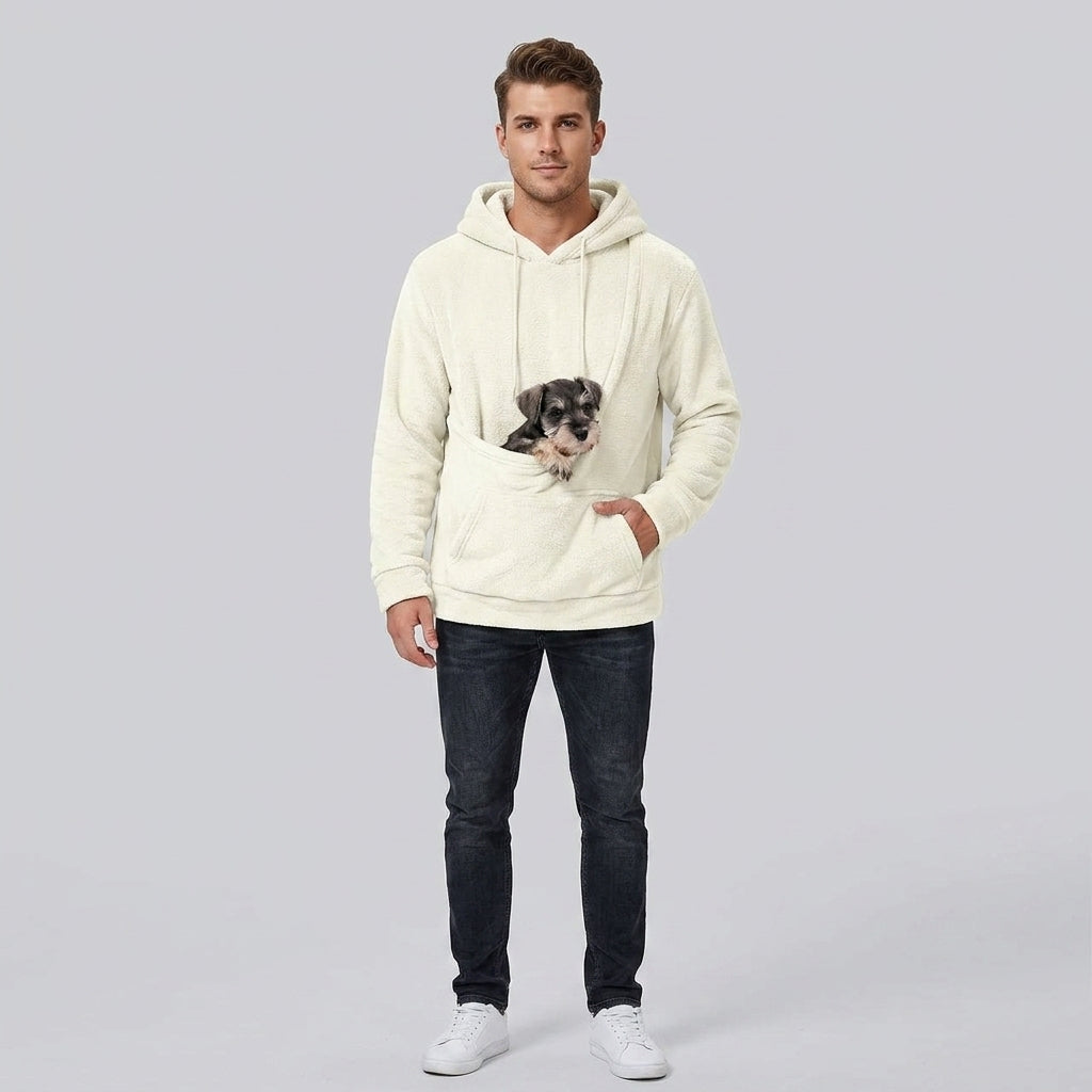 NUGGAL Unisex Oversized Fleece Pet Pouch Hoodie With Pocket