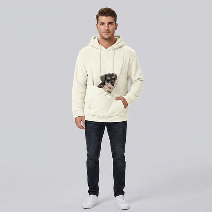 NUGGAL Unisex Oversized Fleece Pet Pouch Hoodie With Pocket