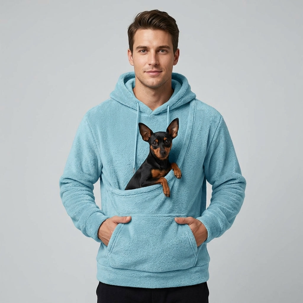 NUGGAL Unisex Oversized Fleece Pet Pouch Hoodie With Pocket