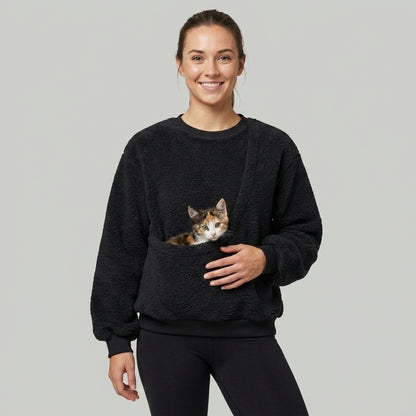 NUGGAL Unisex Oversized Fleece Pet Pouch Sweatshirt