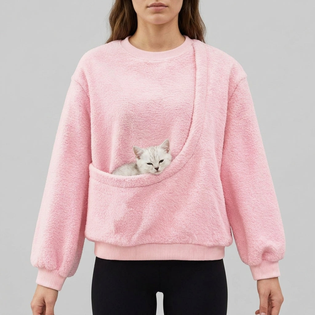 NUGGAL Unisex Oversized Fleece Pet Pouch Sweatshirt