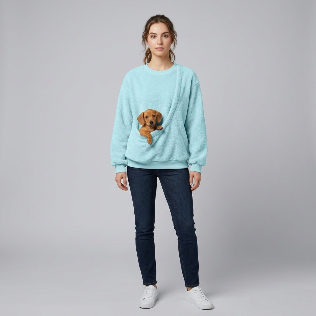 NUGGAL Unisex Oversized Fleece Pet Pouch Sweatshirt