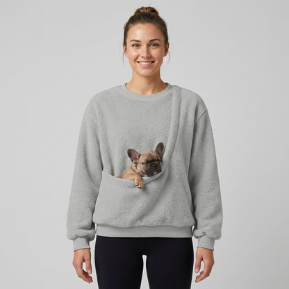 NUGGAL Unisex Oversized Fleece Pet Pouch Sweatshirt