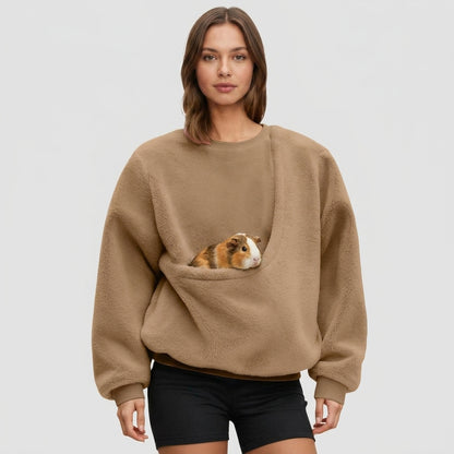 NUGGAL Unisex Oversized Fleece Pet Pouch Sweatshirt