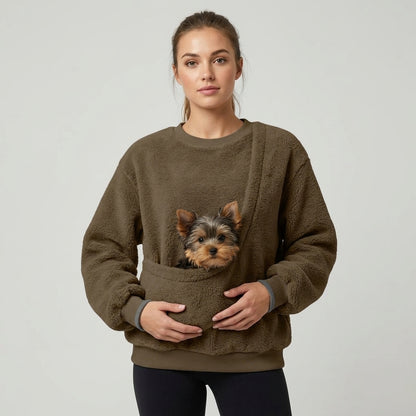 NUGGAL Unisex Oversized Fleece Pet Pouch Sweatshirt