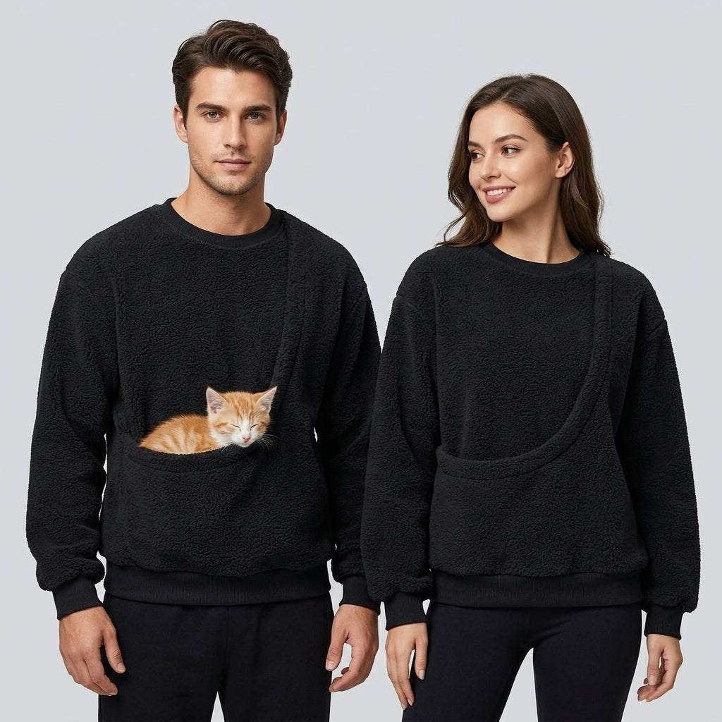 NUGGAL Unisex Oversized Fleece Pet Pouch Sweatshirt