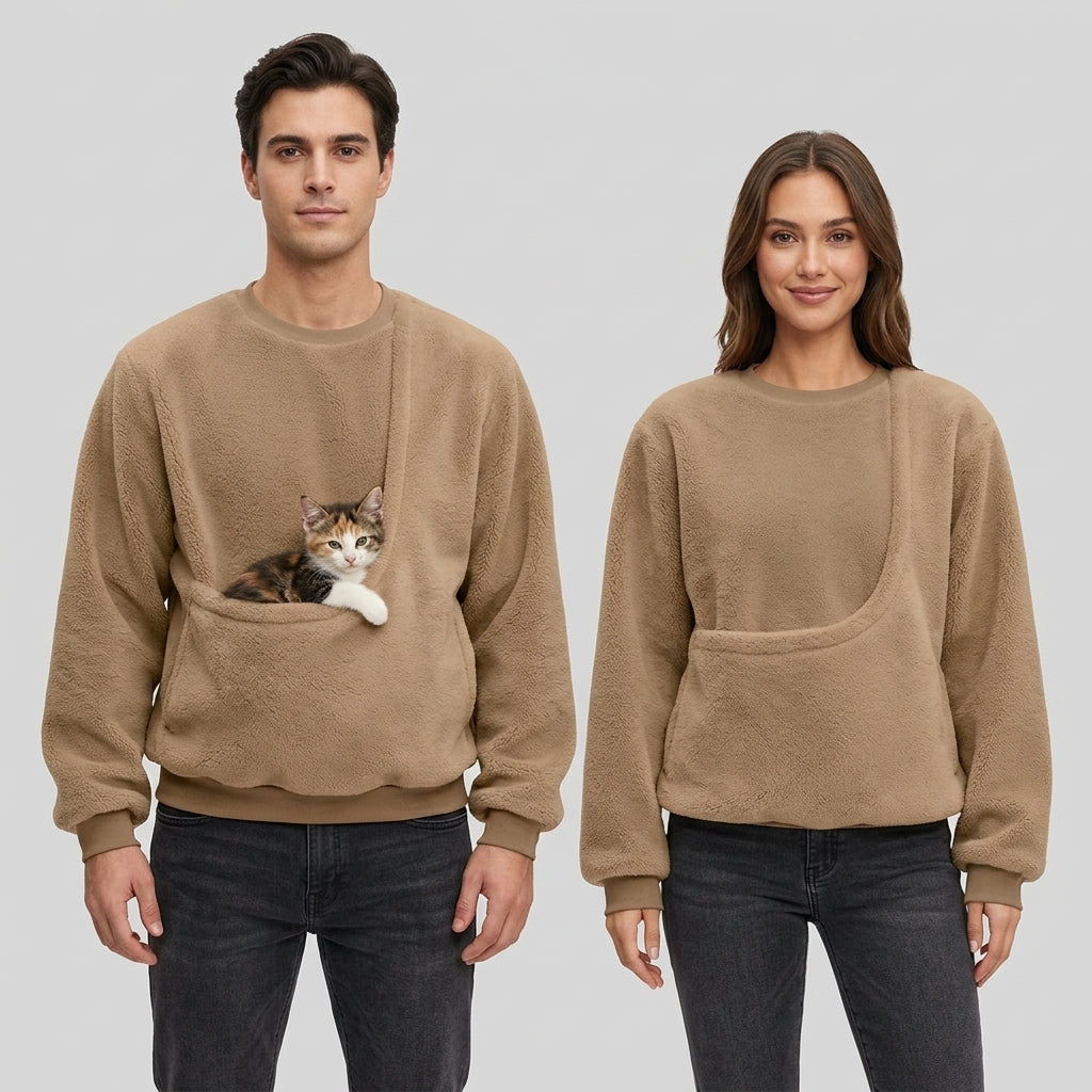 NUGGAL Unisex Oversized Fleece Pet Pouch Sweatshirt