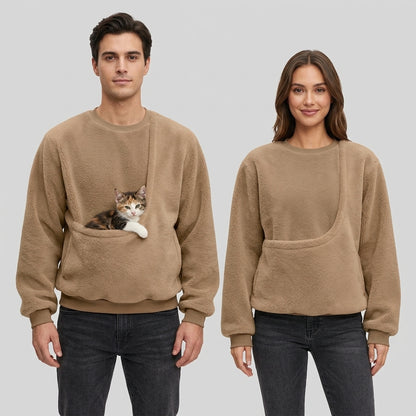 NUGGAL Unisex Oversized Fleece Pet Pouch Sweatshirt