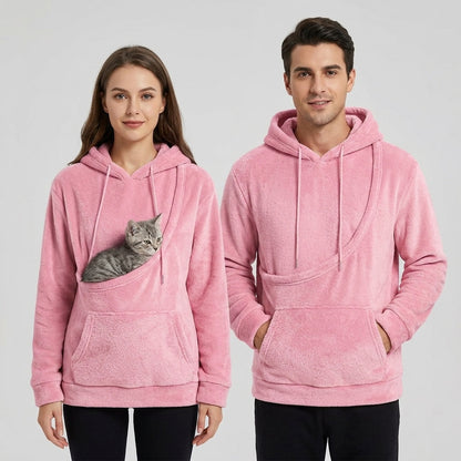 NUGGAL Unisex Oversized Fleece Pet Pouch Hoodie With Pocket
