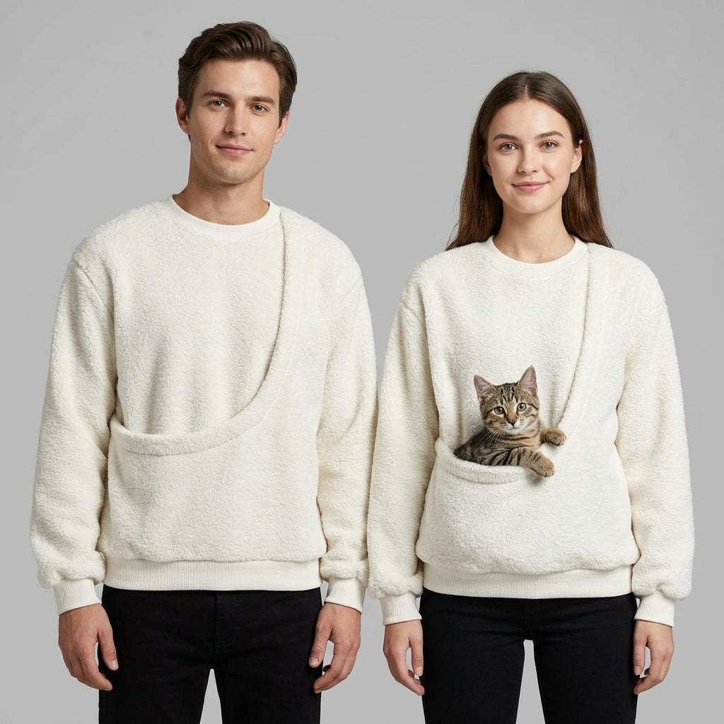 NUGGAL Unisex Oversized Fleece Pet Pouch Sweatshirt