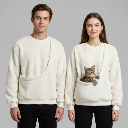 NUGGAL Unisex Oversized Fleece Pet Pouch Sweatshirt