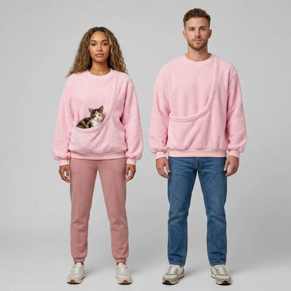 NUGGAL Unisex Oversized Fleece Pet Pouch Sweatshirt