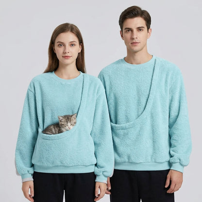 NUGGAL Unisex Oversized Fleece Pet Pouch Sweatshirt