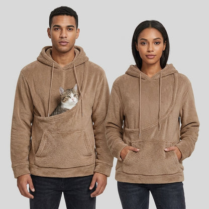NUGGAL Unisex Oversized Fleece Pet Pouch Hoodie With Pocket