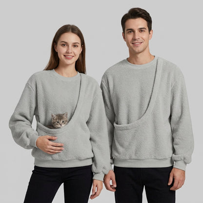 NUGGAL Unisex Oversized Fleece Pet Pouch Sweatshirt
