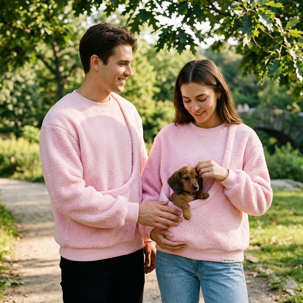 NUGGAL Unisex Oversized Fleece Pet Pouch Sweatshirt
