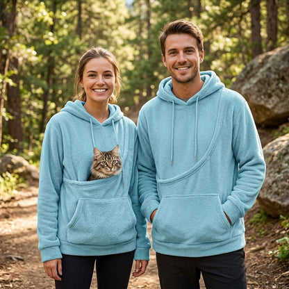 NUGGAL Unisex Oversized Fleece Pet Pouch Hoodie With Pocket