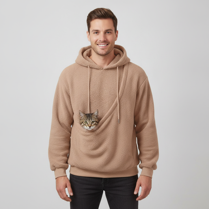 NUGGAL Cozy Pet Pouch Sherpa Hoodie for Cats & Small Dogs