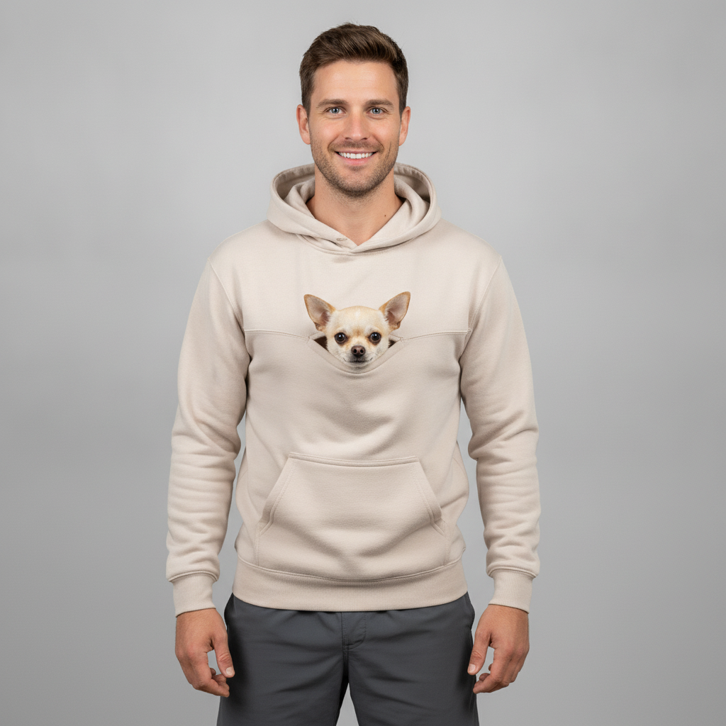 NUGGAL Pet Pouch Hoodie – Cozy Unisex Hoodie with Zippered Pet Carry Pocket
