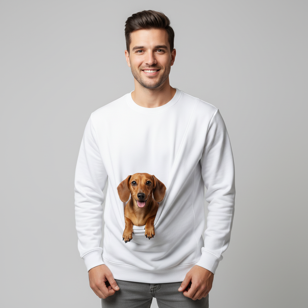 NUGGAL Unisex Pet Hair Resistant Pet Pouch Sweatshirt