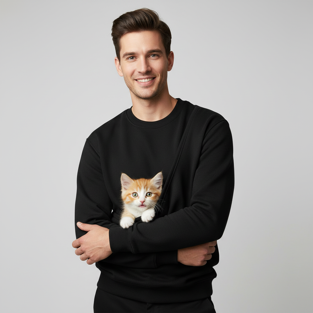 NUGGAL Unisex Pet Hair Resistant Pet Pouch Sweatshirt