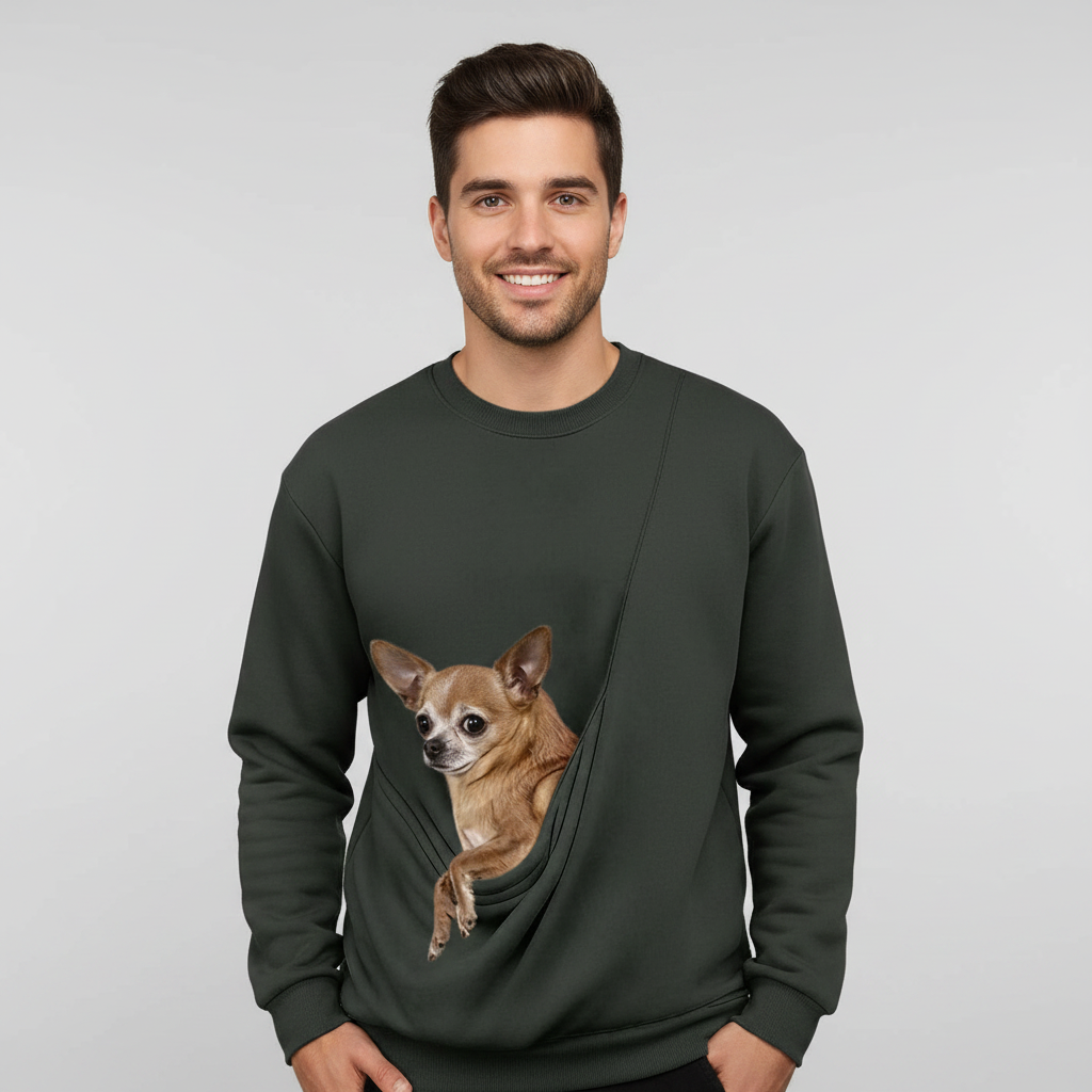 NUGGAL Unisex Pet Hair Resistant Pet Pouch Sweatshirt