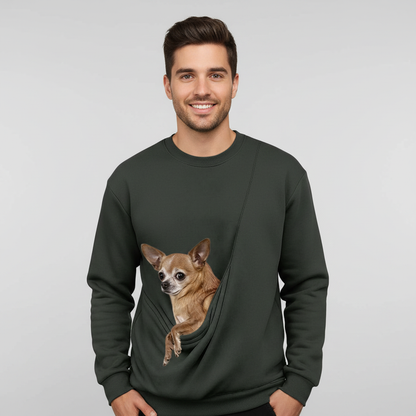NUGGAL Unisex Pet Hair Resistant Pet Pouch Sweatshirt