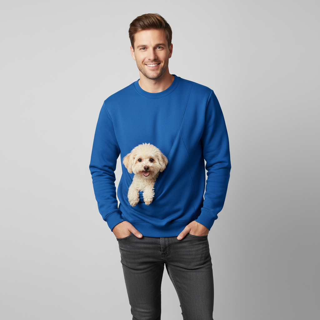 NUGGAL Unisex Pet Hair Resistant Pet Pouch Sweatshirt