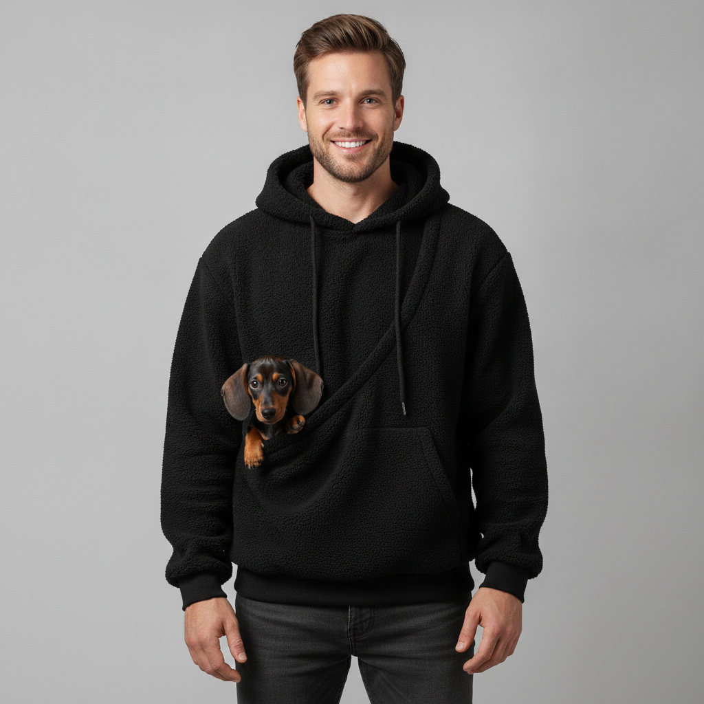 NUGGAL Cozy Pet Pouch Sherpa Hoodie for Cats & Small Dogs