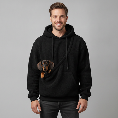 NUGGAL Cozy Pet Pouch Sherpa Hoodie for Cats & Small Dogs